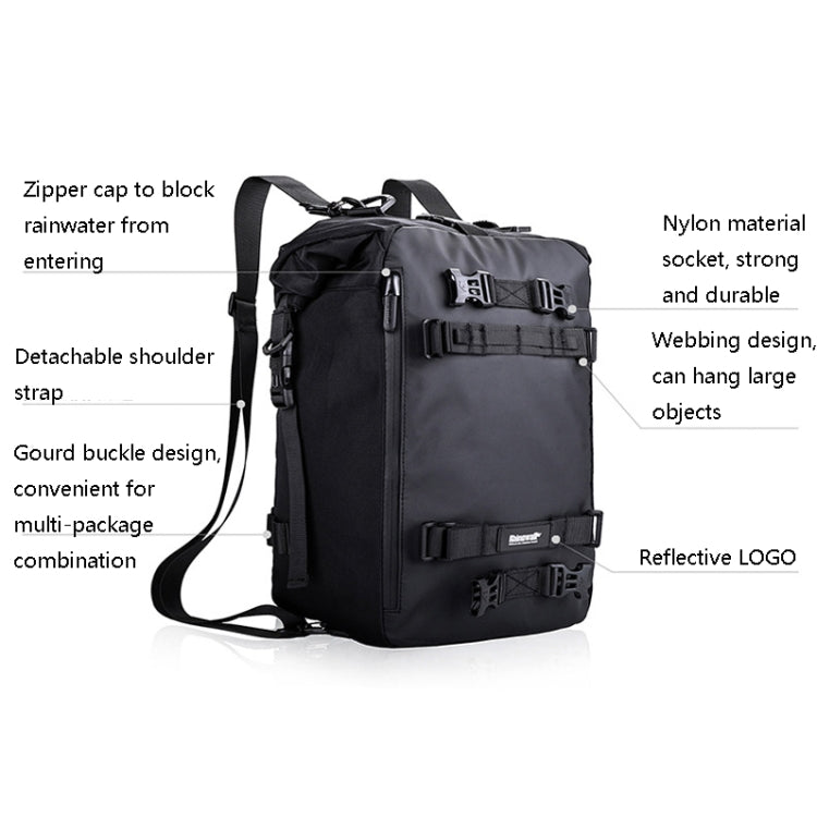 Rhinowalk Multi-Function Motorcycle Rear Seat Bag Combination Rear Shelf Pannier, Colour: Black 20L - Bags & Luggages by Rhinowalk | Online Shopping South Africa | PMC Jewellery | Buy Now Pay Later Mobicred