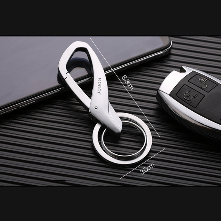 JOBON ZB-197 Car Waist Hanging Keychain Double Ring Metal Keychain(Black) - Key Rings by JOBON | Online Shopping South Africa | PMC Jewellery