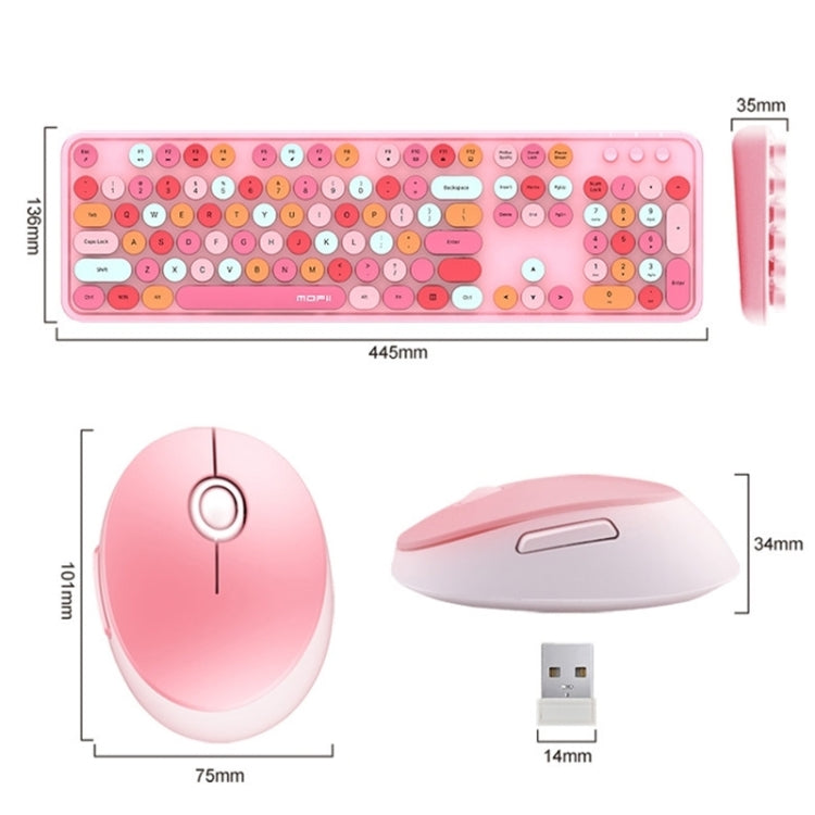 Mofii Sweet Wireless Keyboard And Mouse Set Girls Punk Keyboard Office Set, Colour: Purple Mixed Version - Wireless Keyboard by Mofii | Online Shopping South Africa | PMC Jewellery | Buy Now Pay Later Mobicred