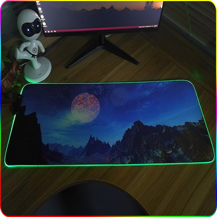 250x350x4mm F-01 Rubber Thermal Transfer RGB Luminous Non-Slip Mouse Pad(Glasses Cat) - Mouse Pads by PMC Jewellery | Online Shopping South Africa | PMC Jewellery | Buy Now Pay Later Mobicred