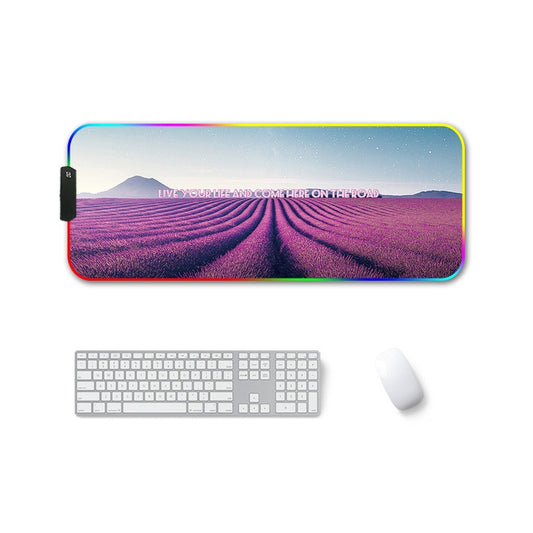 350x900x3mm F-01 Rubber Thermal Transfer RGB Luminous Non-Slip Mouse Pad(Lavender) - Mouse Pads by PMC Jewellery | Online Shopping South Africa | PMC Jewellery | Buy Now Pay Later Mobicred