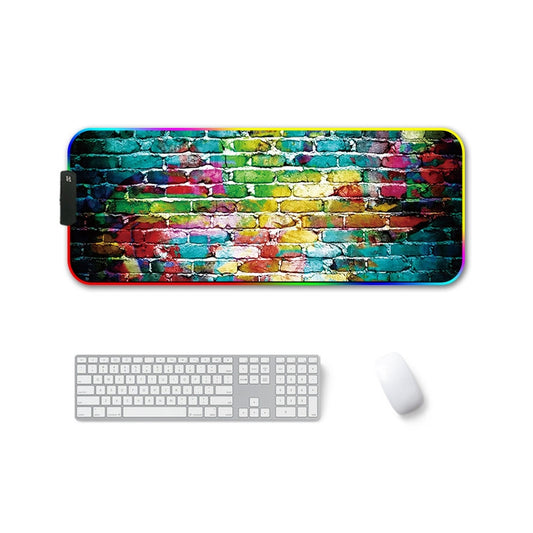 400x900x4mm F-01 Rubber Thermal Transfer RGB Luminous Non-Slip Mouse Pad(Colorful Brick) - Mouse Pads by PMC Jewellery | Online Shopping South Africa | PMC Jewellery | Buy Now Pay Later Mobicred