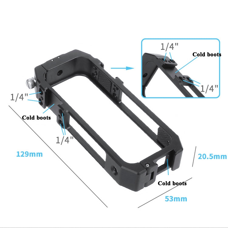 KF42730 For Insta360 One X-2 Metal Camera Vertical Cage Protection Frame with Cold Shoe - Mount & Holder by PMC TechLife | Online Shopping South Africa | PMC TechLife | Buy Now Pay Later Mobicred
