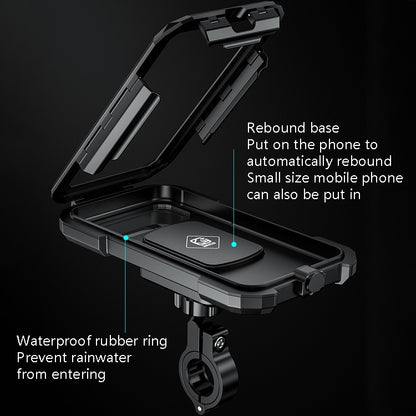 Kewig Bicycle Motorcycle Waterproof Box Mobile Phone Bracket Riding Touch Mobile Phone Fixed Seat(M18S-B1 Small Handlebar Installation) - Holder by Kewig | Online Shopping South Africa | PMC Jewellery | Buy Now Pay Later Mobicred