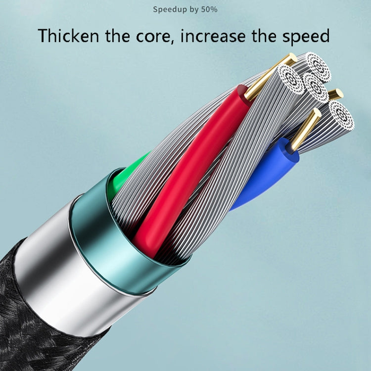 Oatsbasf 03083 Portable Multi-Function Micro USB + USB-C / Type-C + 8 Pin 3 in 1 Charging Cable(Gray) - free shipping - PMC Jewellery - Order now!