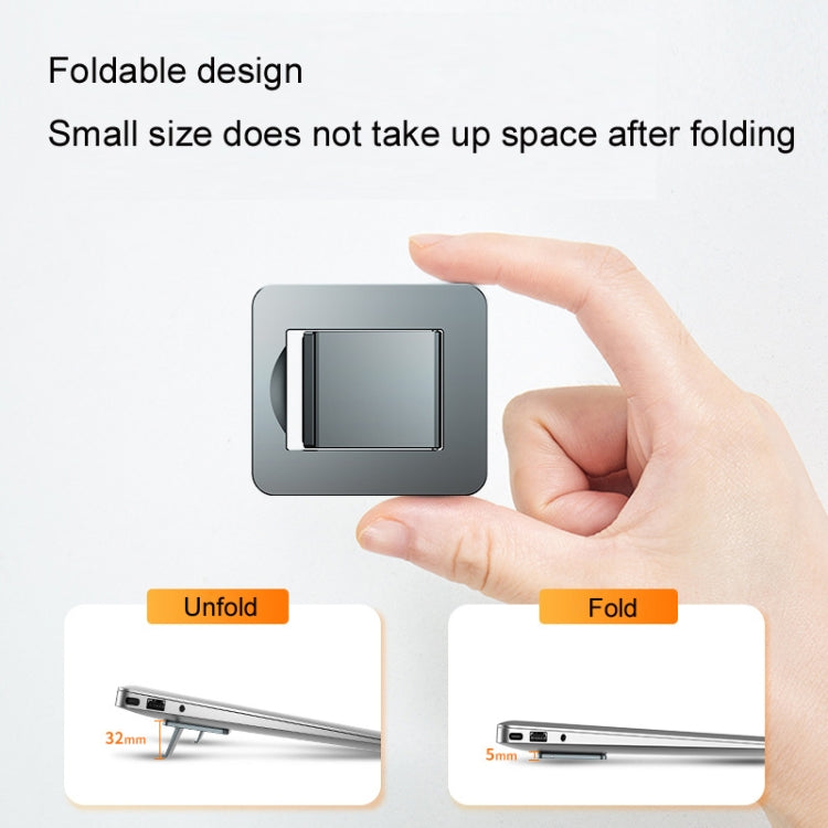 Oatsbasf 03321 Notebook Computer Invisible Height Increase Bracket Desktop Folding Storage Radiator(Silver) - Laptop Stand by PMC TechLife | Online Shopping South Africa | PMC TechLife | Buy Now Pay Later Mobicred