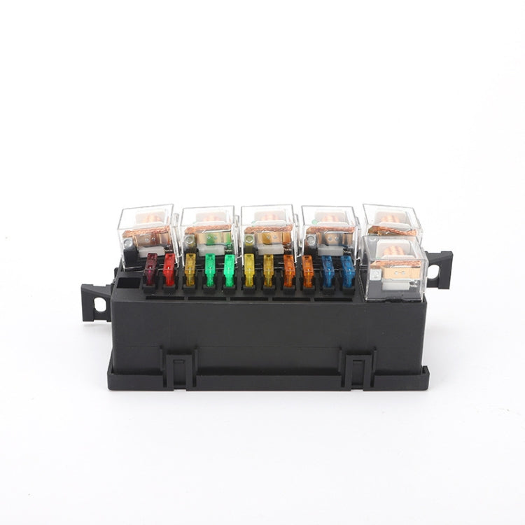 Car Modified 12V / 4Pin / 40A Black Shell 11-Way Fuse With 6-Way Relay Car Machine Cabin Link Inner Cassette Seat - Fuse by PMC Jewellery | Online Shopping South Africa | PMC Jewellery | Buy Now Pay Later Mobicred