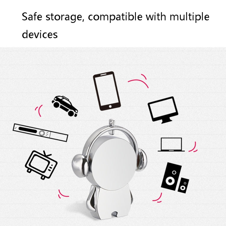 Y01 Metal Musician Car Cartoon Style U Disk, Capacity: 32GB(Silver) - USB Flash Drives by PMC TechLife | Online Shopping South Africa | PMC TechLife | Buy Now Pay Later Mobicred