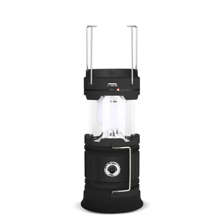 5803 Solar Camping Lamp Outdoor LED Emergency Portable Light Support USB Output(Black) - Camping Lighting by PMC TechLife | Online Shopping South Africa | PMC TechLife | Buy Now Pay Later Mobicred