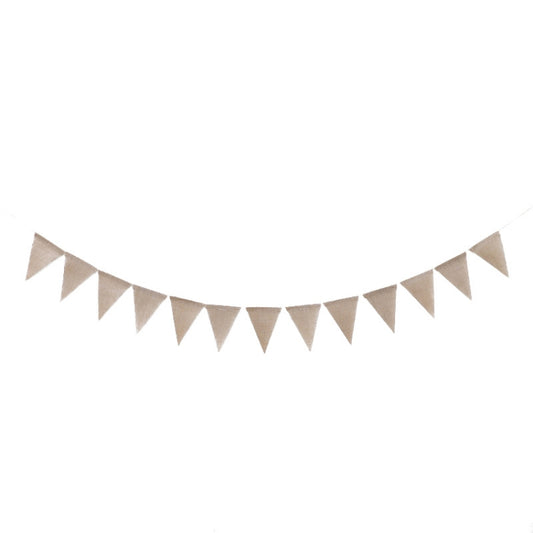 2 PCS Swallowtail Burlap First Birthday Flags Mori Series Party Flags Specification: Burlap Triangle Flag - Holiday Decorations by PMC Jewellery | Online Shopping South Africa | PMC Jewellery