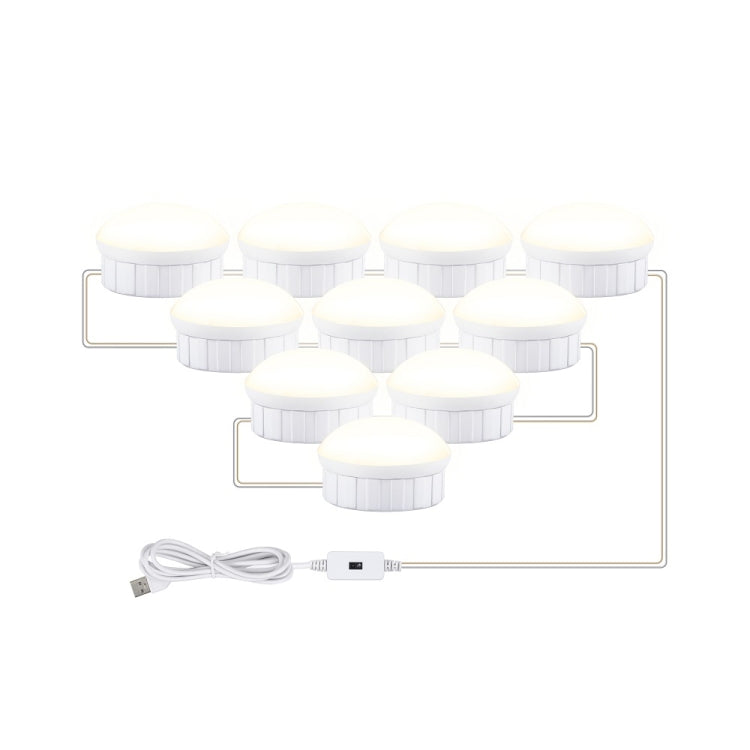 LED Makeup Mirror Light Beauty Fill Light Hand Sweep Sensor Mirror Front Light, Power source: 10 Bulbs(Natural White) - Sensor LED Lights by PMC TechLife | Online Shopping South Africa | PMC TechLife | Buy Now Pay Later Mobicred