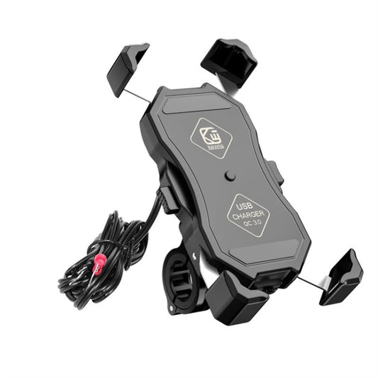 Kewig Motorcycle Outdoor Riding Four-Claw Fixed Mobile Phone Bracket QC3.0 Fast Charging Waterproof Holder(M11-B) - Holder by Kewig | Online Shopping South Africa | PMC Jewellery | Buy Now Pay Later Mobicred