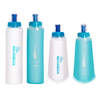 AFISHTOUR TPU Outdoor Sports Soft Water Bag Marathon Water Bottle Folding Water Bag, Capacity: 400ml (Blue) - Kettles by AFISHTOUR | Online Shopping South Africa | PMC Jewellery | Buy Now Pay Later Mobicred