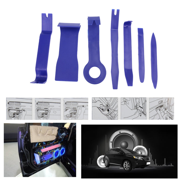 7 PCS Car Audio Conversion Tool DVD Audio Door Panel Disassembly Instrument Panel Disassemble Set Tool(Blue) - Hand Tool Sets by PMC TechLife | Online Shopping South Africa | PMC TechLife | Buy Now Pay Later Mobicred