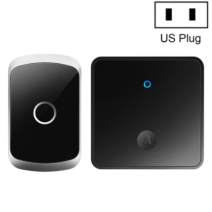 CACAZI FA50 1 For 1 Push-button Self-generating Wireless Doorbell, Plug:US Plug(Black) - Wireless Doorbell by CACAZI | Online Shopping South Africa | PMC Jewellery | Buy Now Pay Later Mobicred