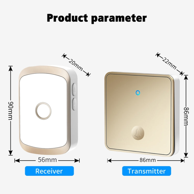 CACAZI FA50 1 For 1 Push-button Self-generating Wireless Doorbell, Plug:US Plug(White) - free shipping - PMC TechLife - Order now!