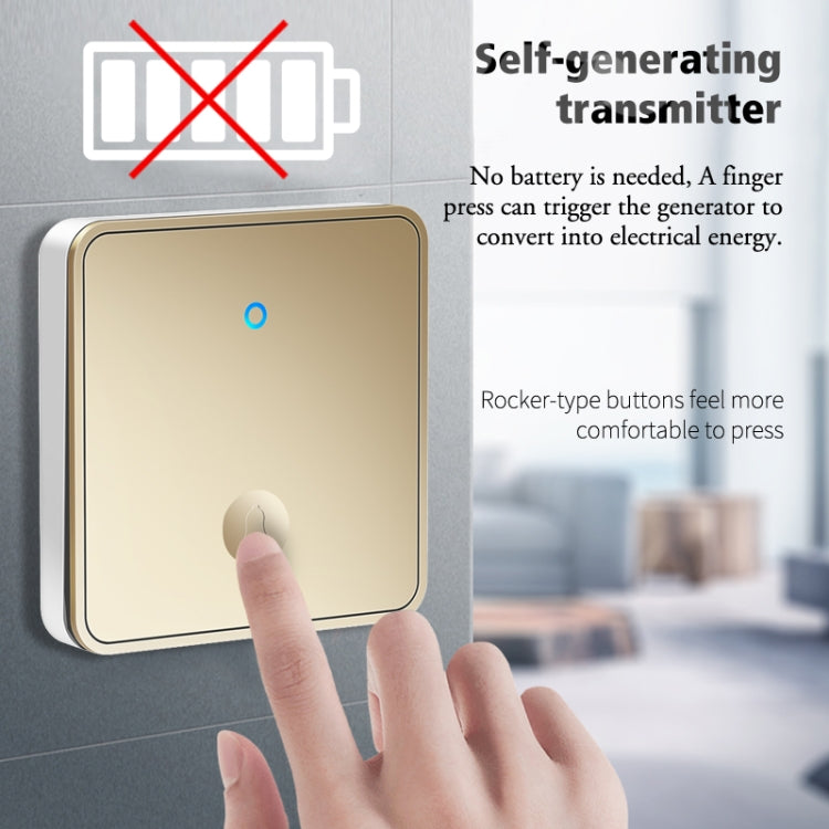 CACAZI FA50 1 For 1 Push-button Self-generating Wireless Doorbell, Plug:EU Plug(White) - free shipping - PMC TechLife - Order now!