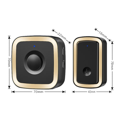 CACAZI A58 1 For 1 Smart Wireless Doorbell without Battery, Plug:UK Plug(Black Gold) - Wireless Doorbell by CACAZI | Online Shopping South Africa | PMC Jewellery | Buy Now Pay Later Mobicred