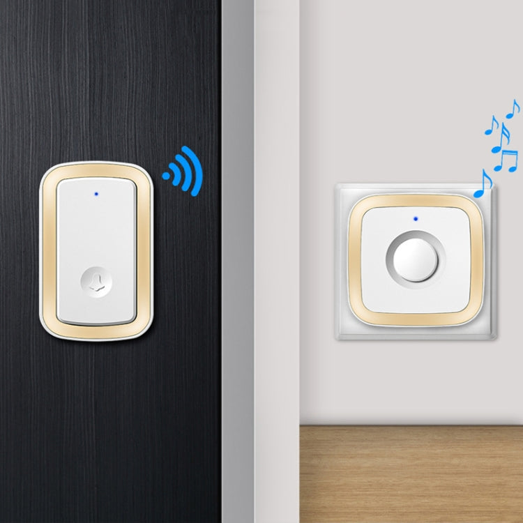 CACAZI A58 1 For 1 Smart Wireless Doorbell without Battery, Plug:UK Plug(Gold) - Wireless Doorbell by CACAZI | Online Shopping South Africa | PMC Jewellery