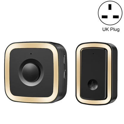 CACAZI A58 1 For 1 Smart Wireless Doorbell without Battery, Plug:UK Plug(Black Gold) - Wireless Doorbell by CACAZI | Online Shopping South Africa | PMC Jewellery | Buy Now Pay Later Mobicred