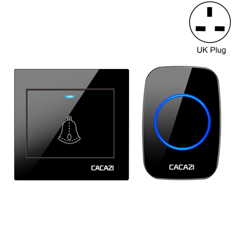 CACAZI H10 1 For 1 Wireless Smart Doorbell without Battery, Plug:UK Plug(Black) - Wireless Doorbell by CACAZI | Online Shopping South Africa | PMC Jewellery | Buy Now Pay Later Mobicred