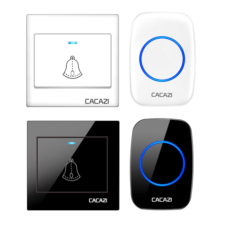 CACAZI H10 1 For 1 Wireless Smart Doorbell without Battery, Plug:UK Plug(Black) - Wireless Doorbell by CACAZI | Online Shopping South Africa | PMC Jewellery | Buy Now Pay Later Mobicred