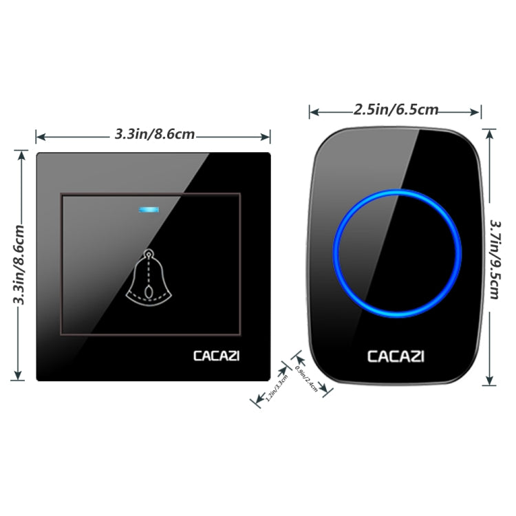 CACAZI H10 1 For 1 Wireless Smart Doorbell without Battery, Plug:UK Plug(Black) - Wireless Doorbell by CACAZI | Online Shopping South Africa | PMC Jewellery | Buy Now Pay Later Mobicred