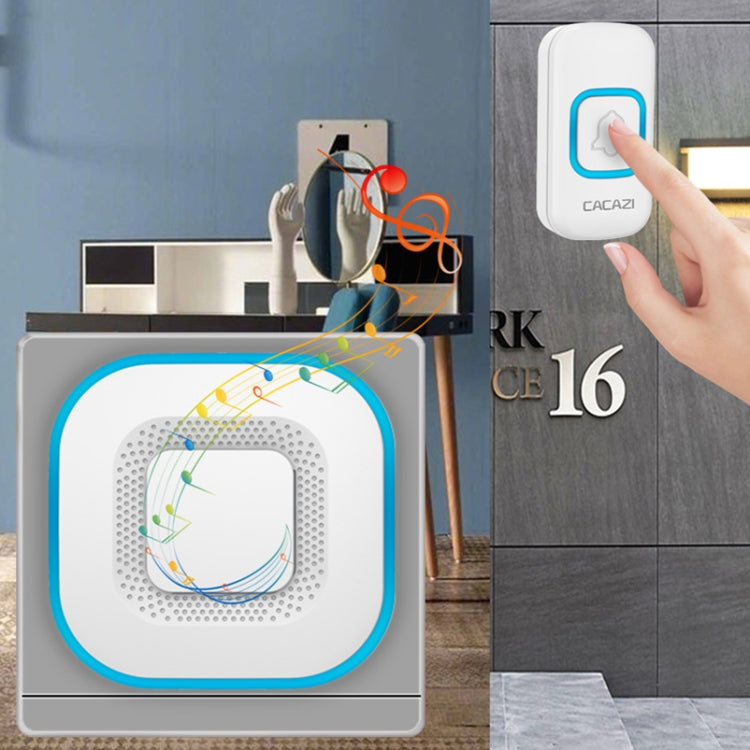 CACAZI V028F Wireless Music Doorbell without Battery, Plug:EU Plug(White) - Wireless Doorbell by CACAZI | Online Shopping South Africa | PMC TechLife | Buy Now Pay Later Mobicred
