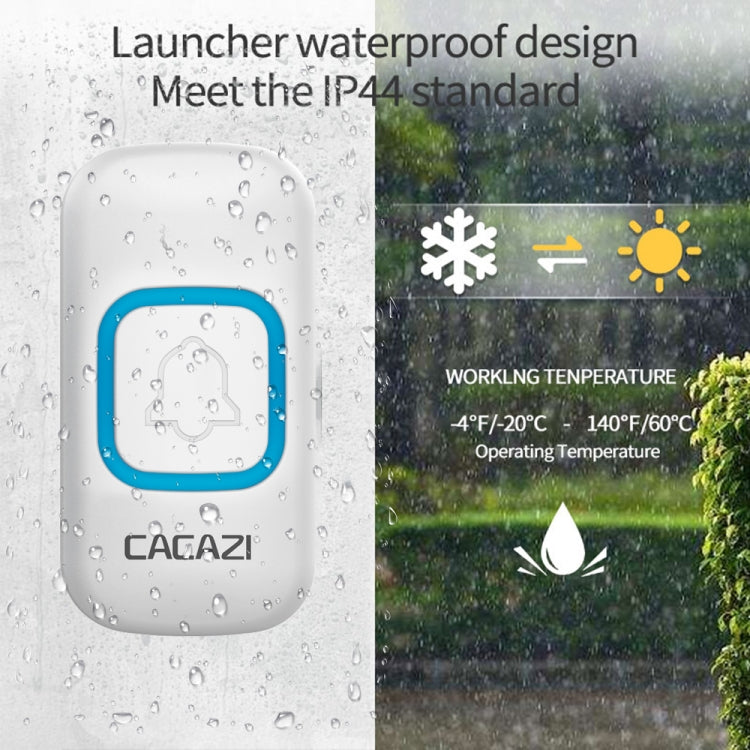 CACAZI V028F Wireless Music Doorbell without Battery, Plug:EU Plug(White) - Wireless Doorbell by CACAZI | Online Shopping South Africa | PMC TechLife | Buy Now Pay Later Mobicred