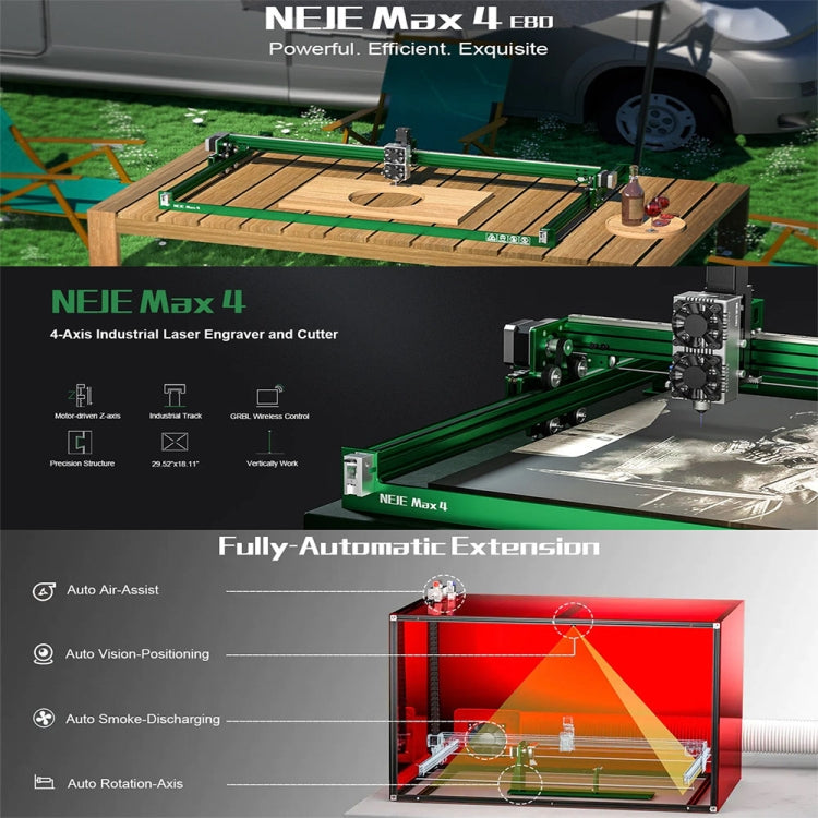 NEJE MAX 4 E80 750 X 460mm DIY CNC Desktop 3D Laser Engraving Machine - DIY Engraving Machines by NEJE | Online Shopping South Africa | PMC Jewellery | Buy Now Pay Later Mobicred