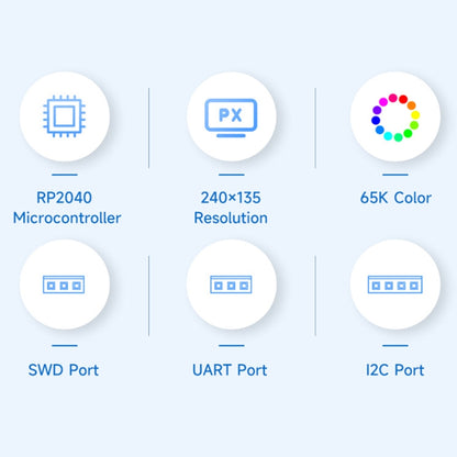 Waveshare 25394 RP2040-GEEK Development Board, Based On RP2040 Microcontroller, With 1.14inch 65K Color LCD - Modules Expansions Accessories by Waveshare | Online Shopping South Africa | PMC Jewellery | Buy Now Pay Later Mobicred