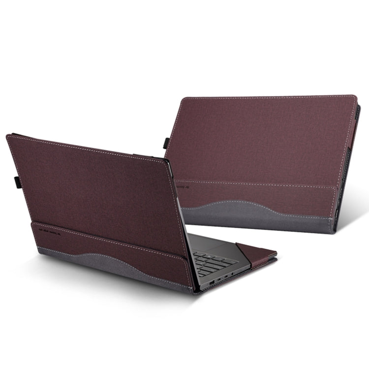 For Samsung Galaxy Book 4 Ultra 16 Inch Leather Laptop Anti-Fall Protective Case(Wine Red) - 15.6 - 17 inch by PMC Jewellery | Online Shopping South Africa | PMC Jewellery | Buy Now Pay Later Mobicred