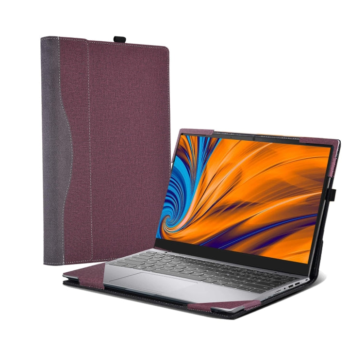 For Samsung Galaxy Book 4 Pro 360 16 Inch Leather Laptop Anti-Fall Protective Case(Wine Red) - 15.6 - 17 inch by PMC Jewellery | Online Shopping South Africa | PMC Jewellery | Buy Now Pay Later Mobicred