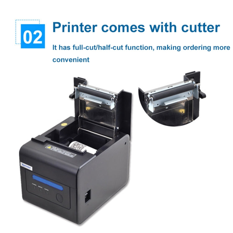 Xprinter XP-C300H 80mm Sound And Light Alarm Store Cashier Rreceipt Thermal Printer, Spec: USB+COM+LAN(US Plug) - Receipt Printers by Xprinter | Online Shopping South Africa | PMC TechLife | Buy Now Pay Later Mobicred