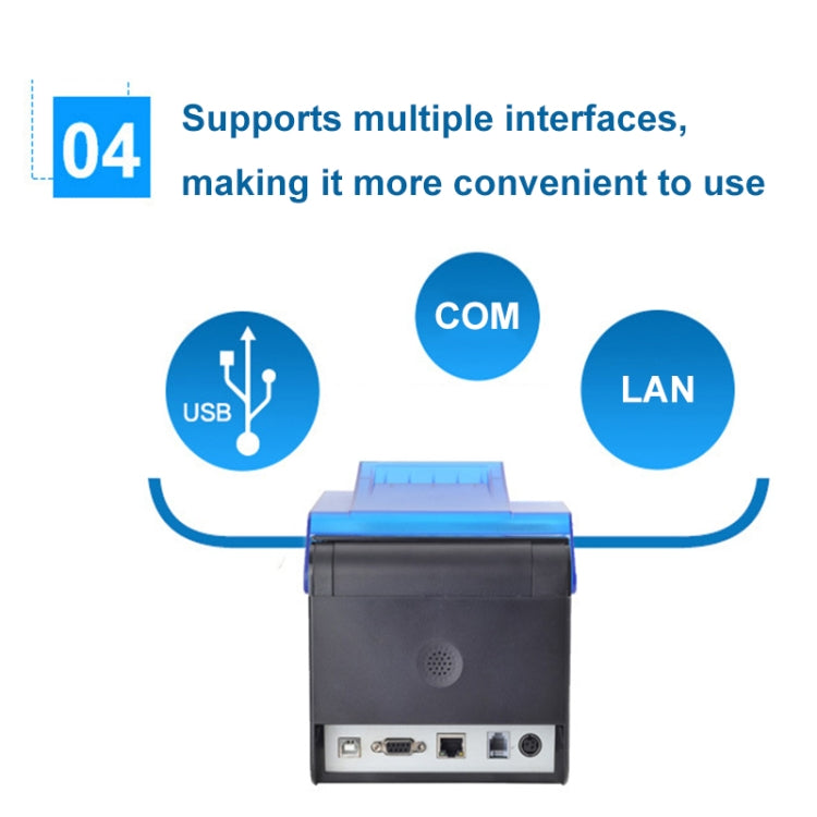 Xprinter XP-C300H 80mm Sound And Light Alarm Store Cashier Rreceipt Thermal Printer, Spec: USB+COM+LAN(US Plug) - Printer by Xprinter | Online Shopping South Africa | PMC Jewellery | Buy Now Pay Later Mobicred