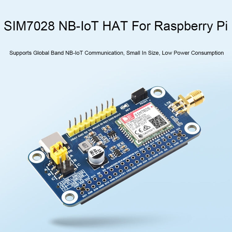 Waveshare 25349 SIM7028 NB-IoT HAT For Raspberry Pi, Supports Global Band NB-IoT Communication - Raspberry Pi Accessories by Waveshare | Online Shopping South Africa | PMC Jewellery | Buy Now Pay Later Mobicred