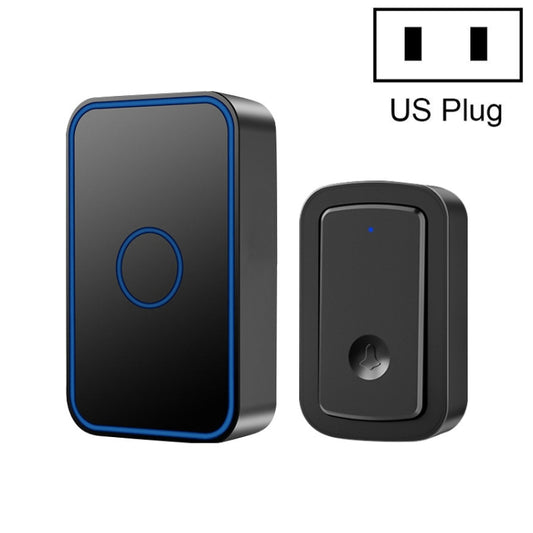 CACAZI A19 1 For 1 Wireless Music Doorbell without Battery, Plug:US Plug(Black) - Wireless Doorbell by CACAZI | Online Shopping South Africa | PMC Jewellery