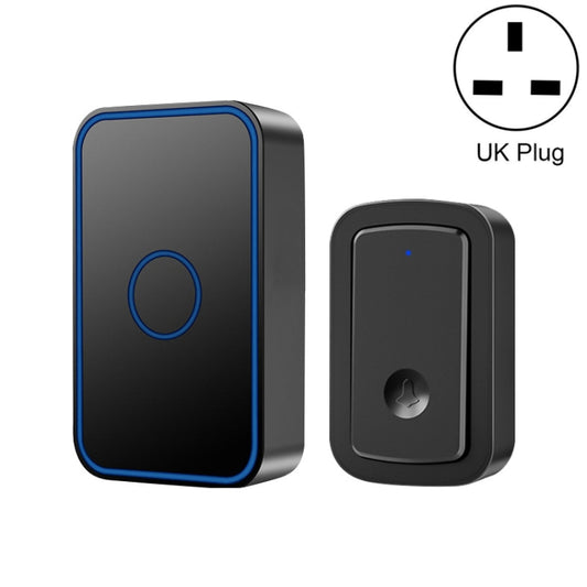 CACAZI A19 1 For 1 Wireless Music Doorbell without Battery, Plug:UK Plug(Black) - Wireless Doorbell by CACAZI | Online Shopping South Africa | PMC Jewellery