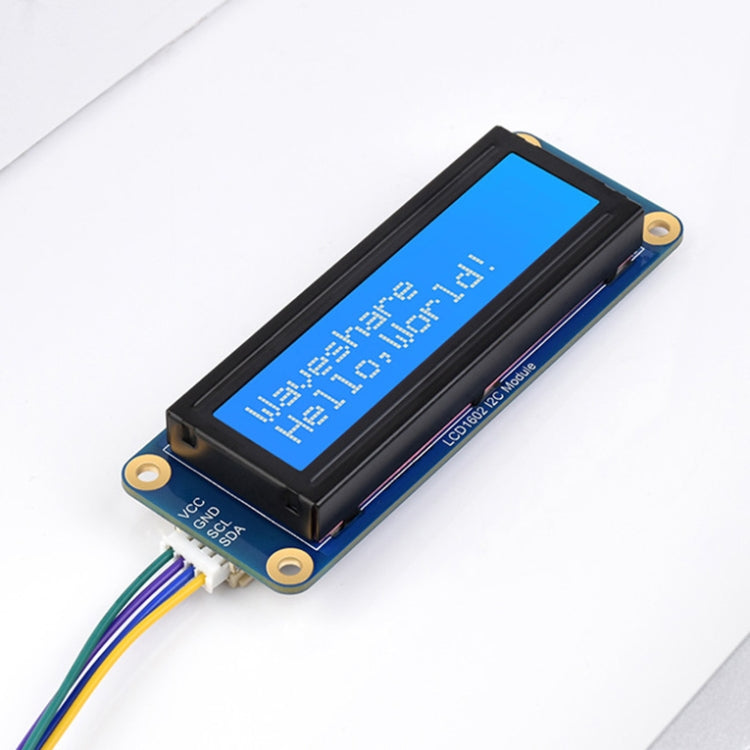 Waveshare 23991 LCD1602 I2C Module, White with Blue Background, 16x2 Characters, 3.3V/5V - free shipping - PMC TechLife - Order now!