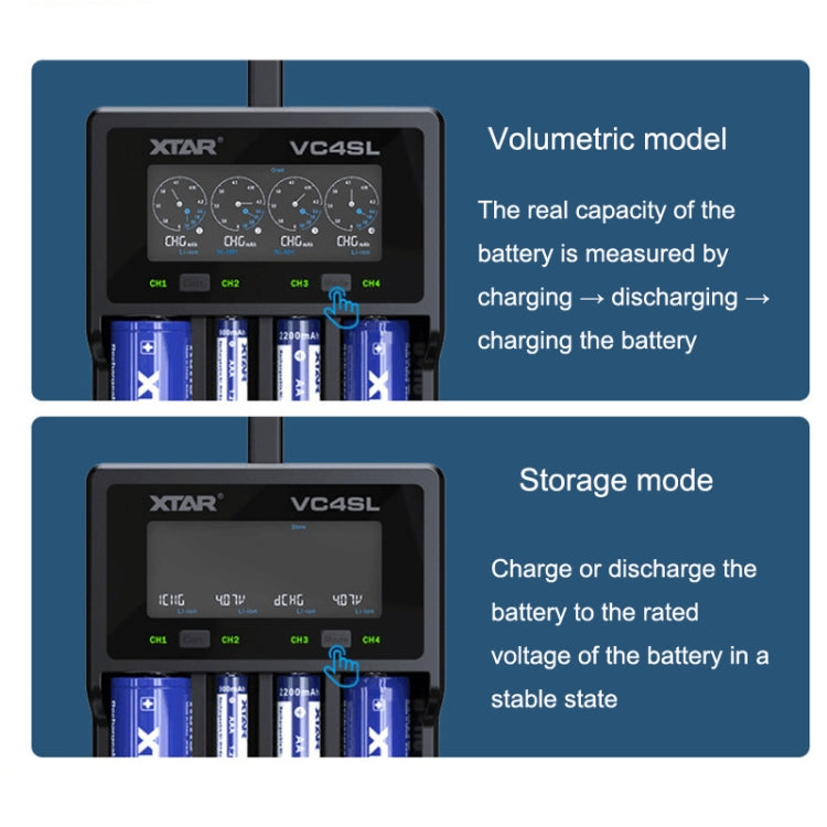 XTAR 4-Slot Bright Flashlight Lithium Battery Charger, Model: VC4SL - Charger & Converter by PMC Jewellery | Online Shopping South Africa | PMC Jewellery