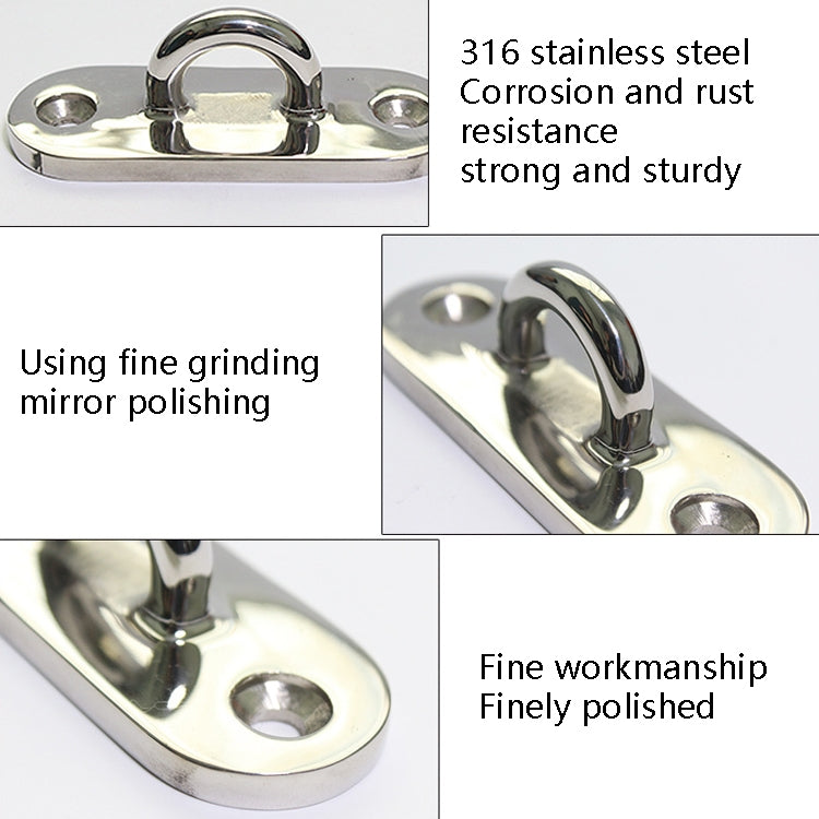 316 Stainless Steel Oval Boat Plate Seat Hand Rowing Boat Fixed Seat Accessories, Specification: 100mm - Marine Accessories & Parts by PMC Jewellery | Online Shopping South Africa | PMC Jewellery | Buy Now Pay Later Mobicred