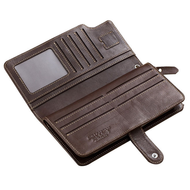 BULL CAPTAIN 028 Long Buckle Retro Cowhide Multi-Function Wallet (Coffee) - Wallets by BULL CAPTAIN | Online Shopping South Africa | PMC Jewellery | Buy Now Pay Later Mobicred