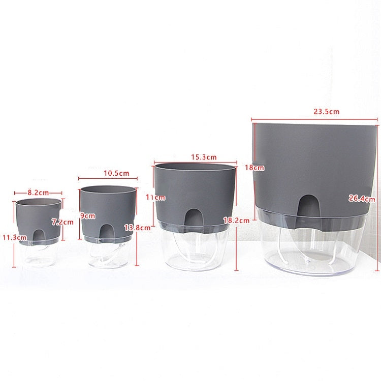 Transparent Plastic Double-Layer Water Storage Automatic Water-Absorbing Flowerpot, Size: A705 Caliber 10.5cm(White Transparent Basin) - Flower Pots & Planters by PMc TechLife | Online Shopping South Africa | PMc TechLife | Buy Now Pay Later Mobicred