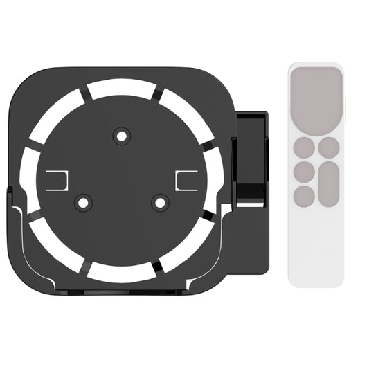 JV06T Set Top Box Bracket + Remote Control Protective Case Set for Apple TV(Black + White) - Apple TV Accessories by PMC Jewellery | Online Shopping South Africa | PMC Jewellery | Buy Now Pay Later Mobicred