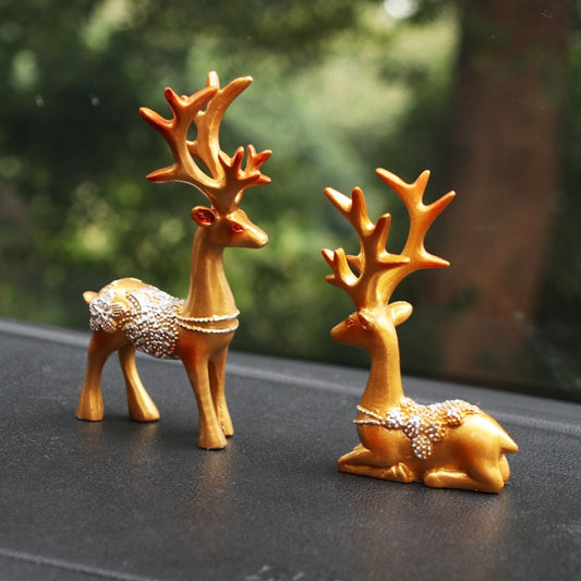 2 Pairs R-8820 Car Ornaments Car Home Safe Deer Decorations(Golden) - Ornaments by PMC Jewellery | Online Shopping South Africa | PMC Jewellery | Buy Now Pay Later Mobicred