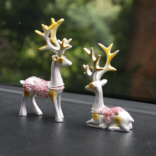 2 Pairs R-8820 Car Ornaments Car Home Safe Deer Decorations(Silver) - Ornaments by PMC Jewellery | Online Shopping South Africa | PMC Jewellery | Buy Now Pay Later Mobicred