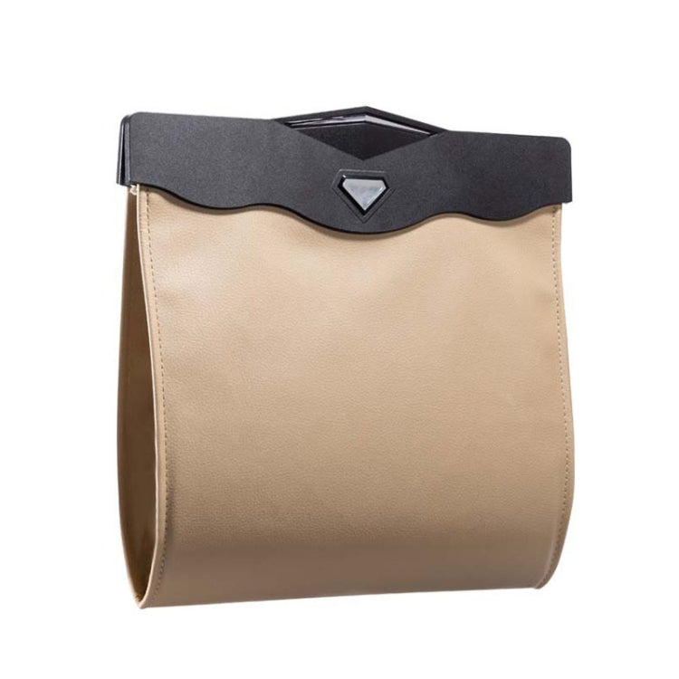 Car Trash Can Car Chair Back Hanging Storage Box Hidden Folding Storage Bag With LED Light(Beige) - Stowing Tidying by PMC TechLife | Online Shopping South Africa | PMC TechLife | Buy Now Pay Later Mobicred