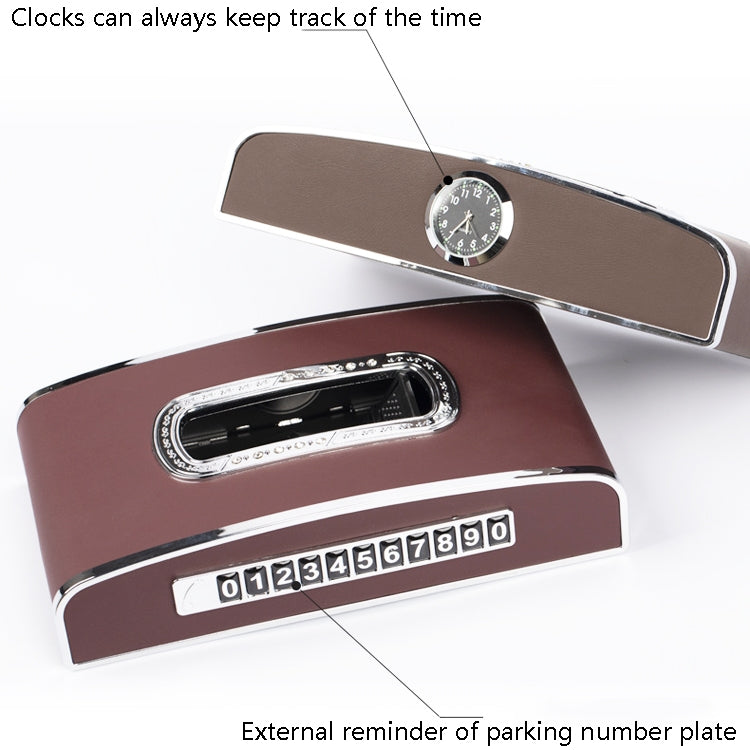 Car Clock Tissue Box Multi-Function Vehicle Instrument Table Paper Towel Box, Style: Clock+Parking Card (Green) - Tissue Boxes by PMC TechLife | Online Shopping South Africa | PMC TechLife | Buy Now Pay Later Mobicred