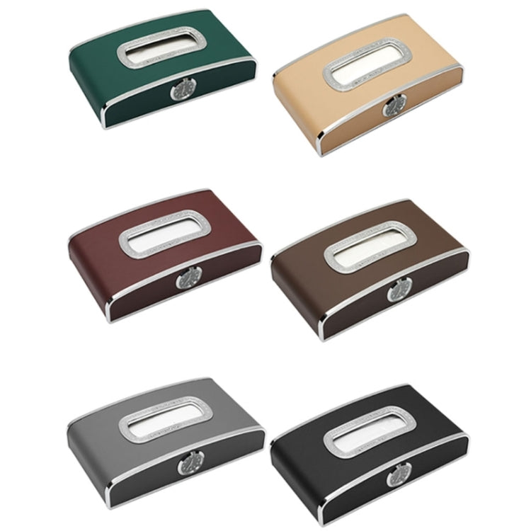 Car Clock Tissue Box Multi-Function Vehicle Instrument Table Paper Towel Box, Style: Clock+Parking Card (Green) - Tissue Boxes by PMC TechLife | Online Shopping South Africa | PMC TechLife | Buy Now Pay Later Mobicred