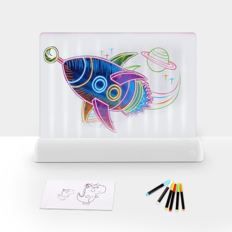 3D Painting Fluorescent Plate LED Shining Puzzle Children Graffiti Panel Handwritten Message Board(White) -  by PMC Jewellery | Online Shopping South Africa | PMC Jewellery | Buy Now Pay Later Mobicred